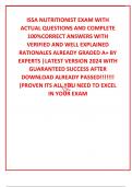 ISSA NUTRITIONIST EXAM WITH ACTUAL QUESTIONS AND COMPLETE 100&percnt;CORRECT ANSWERS WITH VERIFIED AND WELL EXPLAINED RATIONALES ALREADY GRADED A&plus; BY EXPERTS &vert;LATEST VERSION 2024 WITH GUARANTEED SUCCESS AFTER DOWNLOAD ALREADY PASSED&excl;&excl;&excl;&excl;&excl;&excl;&excl; &lpar;PROVEN ITS ALL YOU NE