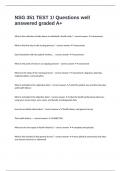 NSG 351 TEST 1&excl; Questions well answered graded A&plus;