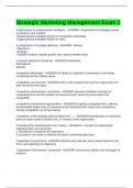 Strategic Marketing Management Exam 1