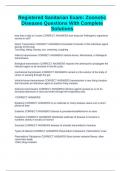 Registered Sanitarian Exam&colon; Zoonotic Diseases Questions With Complete Solutions