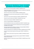 Registered Sanitarian Exam Complete Questions And Answers A&plus; Graded