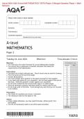 Actual 2024 AQA A-level MATHEMATICS 7357/2 Paper 2 Merged Question Paper + Mark  Scheme Actual 2024 AQA A-level MATHEMATICS 7357/2 Paper 2 Merged Question Paper + Mark  Scheme