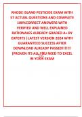 RHODE ISLAND PESTICIDE EXAM WITH 57 ACTUAL QUESTIONS AND COMPLETE 100&percnt;CORRECT ANSWERS WITH VERIFIED AND WELL EXPLAINED RATIONALES ALREADY GRADED A&plus; BY EXPERTS &vert;LATEST VERSION 2024 WITH GUARANTEED SUCCESS AFTER DOWNLOAD ALREADY PASSED&excl;&excl;&excl;&excl;&excl;&excl;&excl; &lpar;PROVEN ITS AL