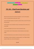 NU 414 &ndash; Final Exam Questions and Answers