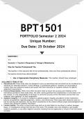 BPT1501 PORTFOLIO &lpar;ANSWERS&rpar; Semester 2 2024 - DISTINCTION GUARANTEED