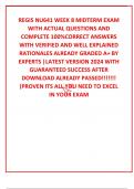 REGIS NU641 WEEK 8 MIDTERM EXAM WITH ACTUAL QUESTIONS AND COMPLETE 100&percnt;CORRECT ANSWERS WITH VERIFIED AND WELL EXPLAINED RATIONALES ALREADY GRADED A&plus; BY EXPERTS &vert;LATEST VERSION 2024 WITH GUARANTEED SUCCESS AFTER DOWNLOAD ALREADY PASSED&excl;&excl;&excl;&excl;&excl;&excl;&excl; &lpar;PROVEN ITS A
