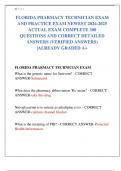FLORIDA PHARMACY TECHNICIAN EXAM  AND PRACTICE EXAM NEWEST 2024-2025  ACTUAL EXAM COMPLETE 300  QUESTIONS AND CORRECT DETAILED  ANSWERS &lpar;VERIFIED ANSWERS&rpar;  &vert;ALREADY GRADED A&plus;