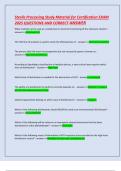 Sterile Processing Study Material for Certification EXAM 2025 QUESTIONS AND CORRECT ANSWER