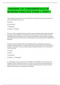 Nursing 101 Fundamentals of Nursing Practice Exam 1&comma; Part 1