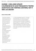 NUR280 -&vert; 2024-2025 UPDATE COMPREHENSIVE MOST FREQUENTLY TESTED QUESTIONS AND VERIFIED ANSWERS&sol; GET IT 100&percnt; ACCURATE&excl;&excl;