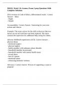 NR 222 West Coast University -NR222&colon; Week 3 & 4 terms&semi; Exam 2 prep Questions With Complete Solutions