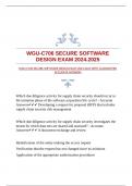 WGU-C706 SECURE SOFTWARE DESIGN EXAM 2024&period;2025 WITH GUARANTEED ACCURATE ANSWERS