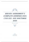 RSE4801 ASSIGNMENT 5 &lpar;COMPLETE ANSWERS&rpar; 2024 &lpar;705135&rpar; - DUE 30 OCTOBER 2024