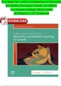 Test Bank For Leifer's Introduction to Maternity & Pediatric Nursing in Canada&comma; 1st Edition&comma; Lisa Keenan-Lindsay&comma; Gloria Leifer All Chapters 1-33 A&plus; Guide ISBN&colon;9781771722049 Newest Version 2024 Instant Pdf Download 