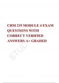 CHM 219 MODULE 4 EXAM QUESTIONS WITH CORRECT VERIFIED ANSWERS A&plus; GRADED