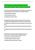 HDI Support Center Manager Exam Questions With 100&percnt; Correct Answers  2024