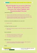 Mental Health Assessment &lpar;Holistic  Exam 3&rpar; Questions and Correct  Answers the Latest Update and  Recommended Version