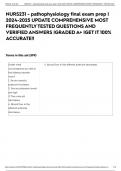 NURS231 - pathophysiology final exam prep &vert; 2024-2025 UPDATE COMPREHENSIVE MOST FREQUENTLY TESTED QUESTIONS AND VERIFIED ANSWERS &vert;GRADED A&plus; &vert;GET IT 100&percnt; ACCURATE&excl;&excl;