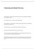 Tattooing and Body Piercing Exam Questions and Answers