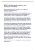 ETS MBA Sample Questions and Answers Corrrect&excl;&excl;