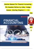 Solution Manual For Financial Accounting, 7th Canadian Edition by Libby, Hodge, All Chapters 1 to 13 complete Verified editon ISBN:9781260065954