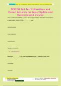 TPSYCH 345 Test   Questions and Correct Answers the Latest Update and Recommended Version