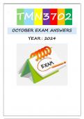 TMN3702 EXAM ANSWERS OCT 2024