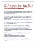 UTA Pharmacology Exam Latest 2024 &vert;  Pharmacology Exam 2- UTA 2024 Questions  and Correct Answers Rated A&plus;