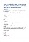 WGU Statistics Test &lpar;C187&rpar; &vert; NEW VERSION UPDATE 2024-2025 &vert; ACCURATE QUESTIONS &vert; VERIFIED ANSWERS &vert; GUARANTEED PASS &vert; Comprehensive Study Resource