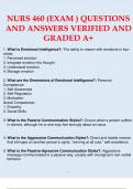 NURS 460 &lpar;EXAM &rpar; QUESTIONS AND ANSWERS VERIFIED AND GRADED A&plus;