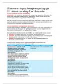 Samenvatting h1&colon; observeren in psychologie en pedagogiek 
