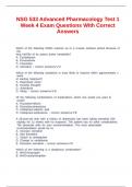 NSG 533 Advanced Pharmacology Test 1 Week 4 Exam Questions With Correct Answers