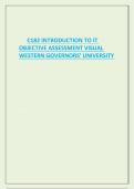 C182 INTRODUCTION TO IT OBJECTIVE ASSESSMENT VISUAL WESTERN GOVERNORS&rsquo; UNIVERSITY