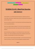 NUR384 EXAM 3 BluePrint Question and Answers