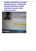 I-HUMAN CASE WEEK &num;9 66 YEAR OLD REASON FOR   ENCOUNTER&colon; TROUBLE SLEEPING I HUMAN CASE 2024 &lpar;Class6531&rpar; With Updated Solutions