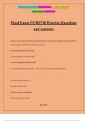 Final Exam NURS740 Practice Questions and Answers