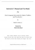 Solutions Manual & Test Bank - Early Language Intervention for Infants&comma; Toddlers&comma; and Preschoolers&comma; 1st Edition &lpar;Owens&comma; 2023&rpar;&comma; Chapters 1-10 &vert; All Chapters
