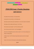 PNB 2250 Exam 1 Practice Questions and Answers