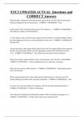 ETC2 UPDATED ACTUAL Questions and CORRECT Answers