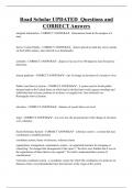 Road Scholar UPDATED Questions and CORRECT Answers