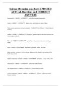Science Olympiad quiz bowl UPDATED  ACTUAL Questions and CORRECT  ANSWERS