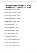 Science Olympiad Fast Facts ACTUAL  Questions and CORRECT ANSWERS