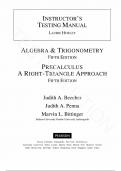Solution Manual for Precalculus&colon; A Right Triangle Approach 5th Edition by Marvin Bittinger&comma; Judith Beecher&comma; Judith Penna&comma; All Chapters&period;