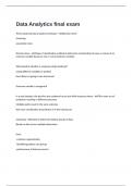 Data Analytics final Exam Verified Questions and Answers Latest Edition 2024&sol;2025&period;