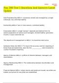 Finc 300 Test 1 Questions And Answers Latest Update