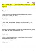 FINC 300 - HW 1 Questions And Answers Latest Update