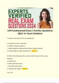LVN Fundamentals Exam 1 Practice Questions&sol; Q&A&sol; A&plus; Score Solutions