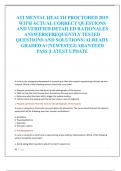 ATI MENTAL HEALTH PROCTORED 2019 WITH ACTUAL CORRECT QUESTIONS  AND VERIFIED DETAILED RATIONALES ANSWERS&vert;FREQUENTLY TESTED  QUESTIONS AND SOLUTIONS &vert;ALREADY  GRADED A&plus;&vert;NEWEST&vert;GUARANTEED  PASS &vert;LATEST UPDATE