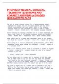PROPHECY MEDICAL SURGICAL-TELEMETRY QUESTIONS AND CORRECT ANSWERS A GRADED QUARANTEED PASS