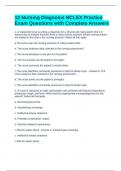 12 Nursing Diagnosis NCLEX Practice Exam Questions with Complete Answers